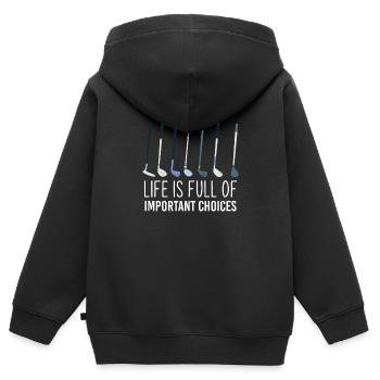 Golf golf - Kids Premium Organic Zip-up Hoodie - black - Back - AI Model Kid Male (0cm)