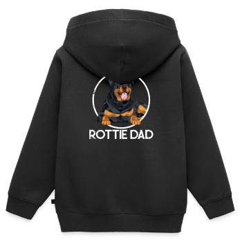 Rottweiler father - Kids Premium Organic Zip-up Hoodie - black - Back - AI Model Kid Male (0cm)