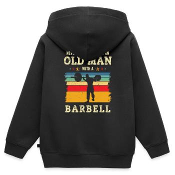 Funny Weightlifting Shirt Funny Weightlifter Gift - Kids Premium Organic Zip-up Hoodie - black - Back - AI Model Kid Male (0cm)