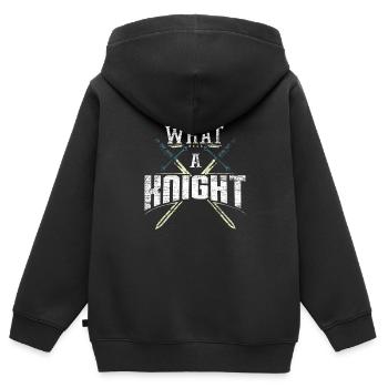 Ritter - Kinder Premium Organic Zip Hoodie - Schwarz - Hinten - AI Model Kid Male (0cm)