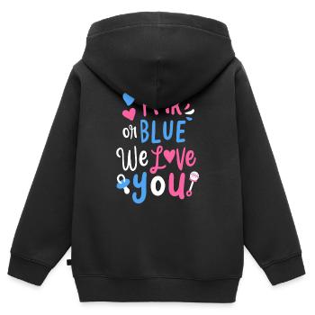 Fête de bébé - Sweat Premium à capuche zippé enfant bio - noir - Dos - AI Model Kid Male (0cm)