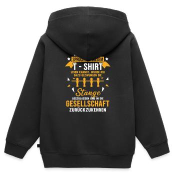 Tischfußball - Kinder Premium Organic Zip Hoodie - Schwarz - Hinten - AI Model Kid Male (0cm)