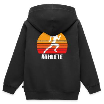 The Athlete - Kinder Premium Organic Zip Hoodie - Schwarz - Hinten - AI Model Kid Male (0cm)