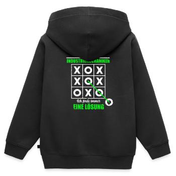 Ich Bin Industriemechaniker Spielfeld Lösung - Kinder Premium Organic Zip Hoodie - Schwarz - Hinten - AI Model Kid Male (0cm)