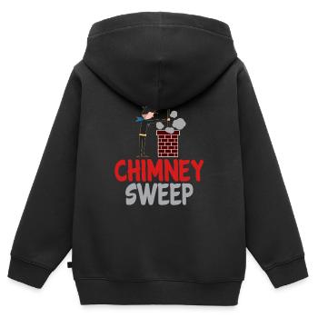 Ramoneur - Ramoneur - Sweat Premium à capuche zippé enfant bio - noir - Dos - AI Model Kid Male (0cm)