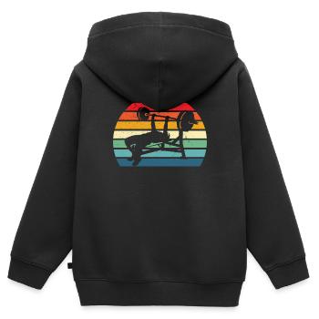 Benchpress Shirt - Bodybuilder Geschenk - Bodybuilder - Kinder Premium Organic Zip Hoodie - Schwarz - Hinten - AI Model Kid Male (0cm)