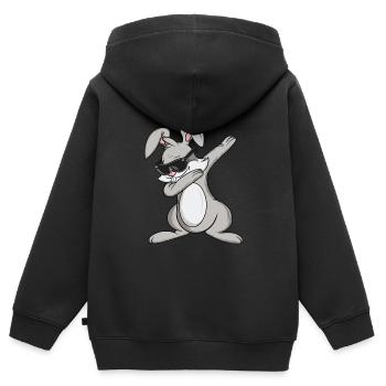 Dabbing Hase Sonnenbrille Osterhase Cool Geschenk - Kinder Premium Organic Zip Hoodie - Schwarz - Hinten - AI Model Kid Male (0cm)