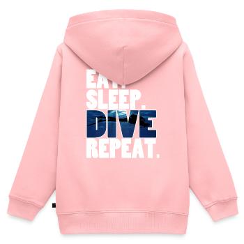 Dive,Diver - Kinder Premium Organic Zip Hoodie - Rosa - Hinten - AI Model Kid Female (0cm)