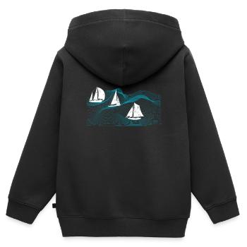 Segeln Seemann - Kinder Premium Organic Zip Hoodie - Schwarz - Hinten - AI Model Kid Male (0cm)