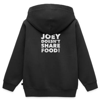 Joey doesn't share food & Lustige Freunde Sprüche - Kinder Premium Organic Zip Hoodie - Schwarz - Hinten - AI Model Kid Male (0cm)