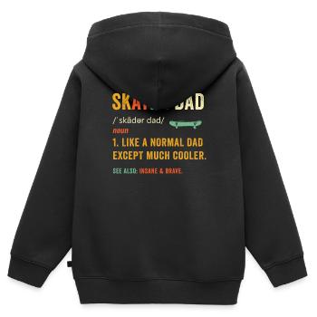 Skater Dad Shirt - Papa Skateboarding Geschenke - Skate - Kinder Premium Organic Zip Hoodie - Schwarz - Hinten - AI Model Kid Male (0cm)