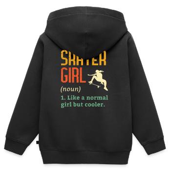 Skater Girl Shirt - Coole Skateboarding Geschenke - Ska - Kinder Premium Organic Zip Hoodie - Schwarz - Hinten - AI Model Kid Male (0cm)