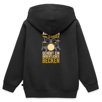Drummer Funny gift idea - Kids Premium Organic Zip-up Hoodie - black - Back - AI Model Kid Male (0cm)