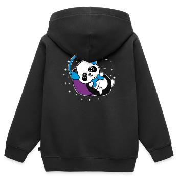 Panda Gamer Pandabär Zocker Geschenkidee - Kinder Premium Organic Zip Hoodie - Schwarz - Hinten - AI Model Kid Male (0cm)