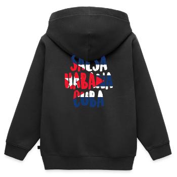 Salsa Havanna Kuba - Kinder Premium Organic Zip Hoodie - Schwarz - Hinten - AI Model Kid Male (0cm)