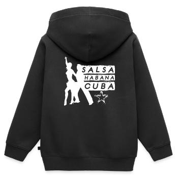 Salsa Havanna Kuba - Kinder Premium Organic Zip Hoodie - Schwarz - Hinten - AI Model Kid Male (0cm)