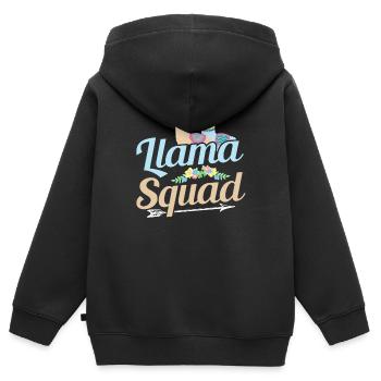 Llama Lama Squad - Sweat Premium à capuche zippé enfant bio - noir - Dos - AI Model Kid Male (0cm)