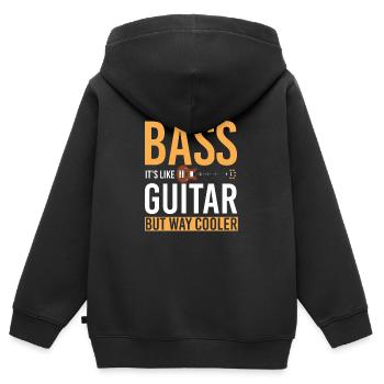 Guitare basse - Sweat Premium à capuche zippé enfant bio - noir - Dos - AI Model Kid Male (0cm)