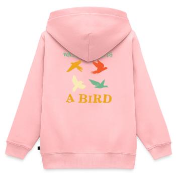 Lustiges Vogelhemd - Vogelbeobachtungsgeschenk - Vogelbeobachter Shir - Kinder Premium Organic Zip Hoodie - Rosa - Hinten - AI Model Kid Female (0cm)