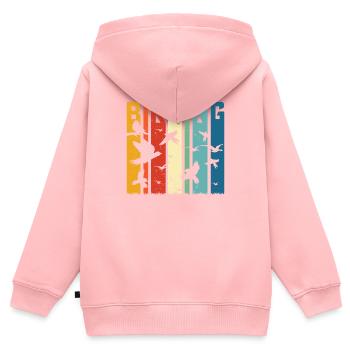 Vintage Birding Shirt - Birding Geschenk - Birdwatcher - Kinder Premium Organic Zip Hoodie - Rosa - Hinten - AI Model Kid Female (0cm)