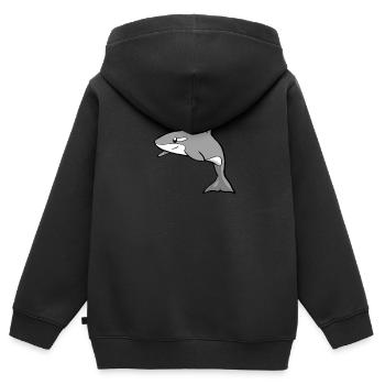 Orca Wal Geschenk I Schwertwal Killerwal - Kinder Premium Organic Zip Hoodie - Schwarz - Hinten - AI Model Kid Male (0cm)