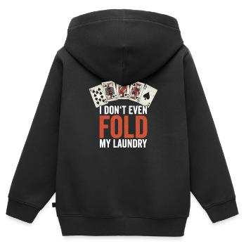 Conception de poker drôle - Sweat Premium à capuche zippé enfant bio - noir - Dos - AI Model Kid Male (0cm)