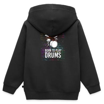 Schlagzeug Schlagzeuger Drumsticks - Kinder Premium Organic Zip Hoodie - Schwarz - Hinten - AI Model Kid Male (0cm)
