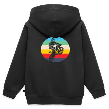 Motocross motocross motorcycle motocross clothing - Kids Premium Organic Zip-up Hoodie - black - Back - AI Model Kid Male (0cm)