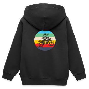 Motocross Motocross Ladies Motocross Girls - Kids Premium Organic Zip-up Hoodie - black - Back - AI Model Kid Male (0cm)