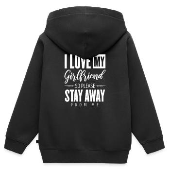 girlfriend - Kids Premium Organic Zip-up Hoodie - black - Back - AI Model Kid Male (0cm)