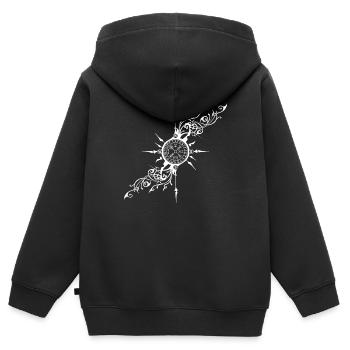 Viking Vegvisir the Witch shows the way Wikinger - Sweat Premium à capuche zippé enfant bio - noir - Dos - AI Model Kid Male (0cm)