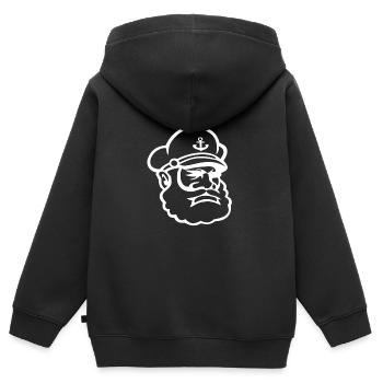 Kapitän - Kinder Premium Organic Zip Hoodie - Schwarz - Hinten - AI Model Kid Male (0cm)
