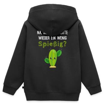 Kaktus Spruch Lustig Spießer Geschenkidee Witzig - Kinder Premium Organic Zip Hoodie - Schwarz - Hinten - AI Model Kid Male (0cm)