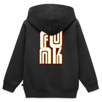 Funk Musik - Kinder Premium Organic Zip Hoodie - Schwarz - Hinten - AI Model Kid Male (0cm)
