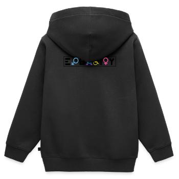 Equality Regenbogen Retro Gay Lesbian Pride LGBT P - Kinder Premium Organic Zip Hoodie - Schwarz - Hinten - AI Model Kid Male (0cm)