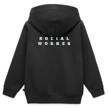 Social worker - Kids Premium Organic Zip-up Hoodie - black - Back - AI Model Kid Male (0cm)