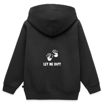 Maman Twins Twins Grossesse Enceinte - Sweat Premium à capuche zippé enfant bio - noir - Dos - AI Model Kid Male (0cm)