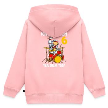 Kinder Schlagzeugspieler 6. Geburtstag 6 Jahre - Kinder Premium Organic Zip Hoodie - Rosa - Hinten - AI Model Kid Female (0cm)