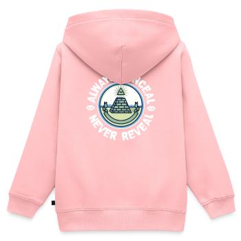 Freimaurer Verschweigen - Kinder Premium Organic Zip Hoodie - Rosa - Hinten - AI Model Kid Female (0cm)
