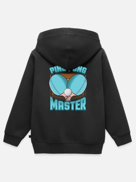 Ping Pong Maître Tennis de Table Pingpong - Hoodie Premium med dragkedja barn ekologisk - svart