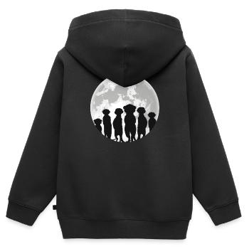 Erdmännchen - Kinder Premium Organic Zip Hoodie - Schwarz - Hinten - AI Model Kid Male (0cm)