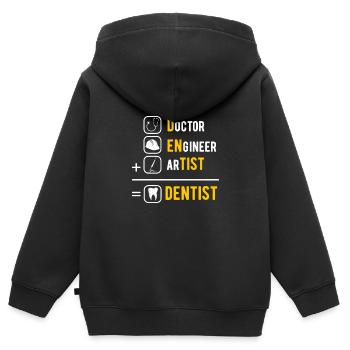 Zahnarzt - Kinder Premium Organic Zip Hoodie - Schwarz - Hinten - AI Model Kid Male (0cm)
