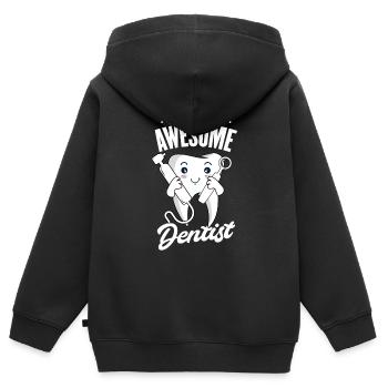 Zahnarzt - Kinder Premium Organic Zip Hoodie - Schwarz - Hinten - AI Model Kid Male (0cm)