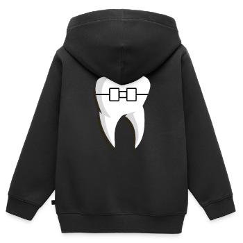 Zahnarzt - Kinder Premium Organic Zip Hoodie - Schwarz - Hinten - AI Model Kid Male (0cm)