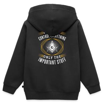 Freimaurer Auge Geheimbund - Kinder Premium Organic Zip Hoodie - Schwarz - Hinten - AI Model Kid Male (0cm)
