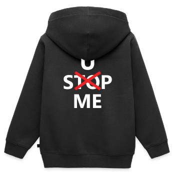 U Stop me - Sweat Premium à capuche zippé enfant bio - noir - Dos - AI Model Kid Male (0cm)