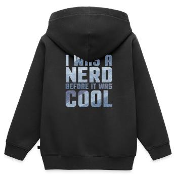 Nerd - Kids Premium Organic Zip-up Hoodie - black - Back - AI Model Kid Male (0cm)