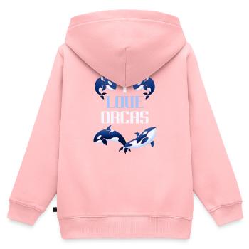 Orca - Kids Premium Organic Zip-up Hoodie - rose - Back - AI Model Kid Female (0cm)