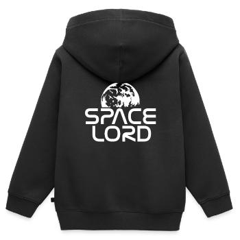 Space Lord - Sweat Premium à capuche zippé enfant bio - noir - Dos - AI Model Kid Male (0cm)