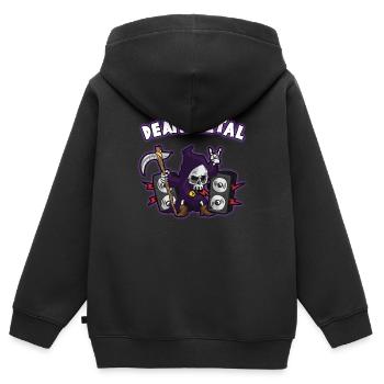 DEATH METAL - Kids Premium Organic Zip-up Hoodie - black - Back - AI Model Kid Male (0cm)